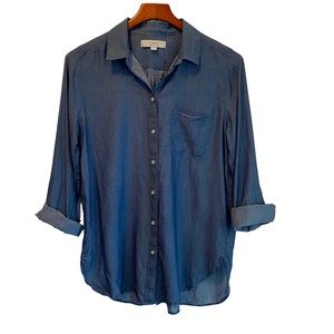 LOFT Chambray Button Front Shirt